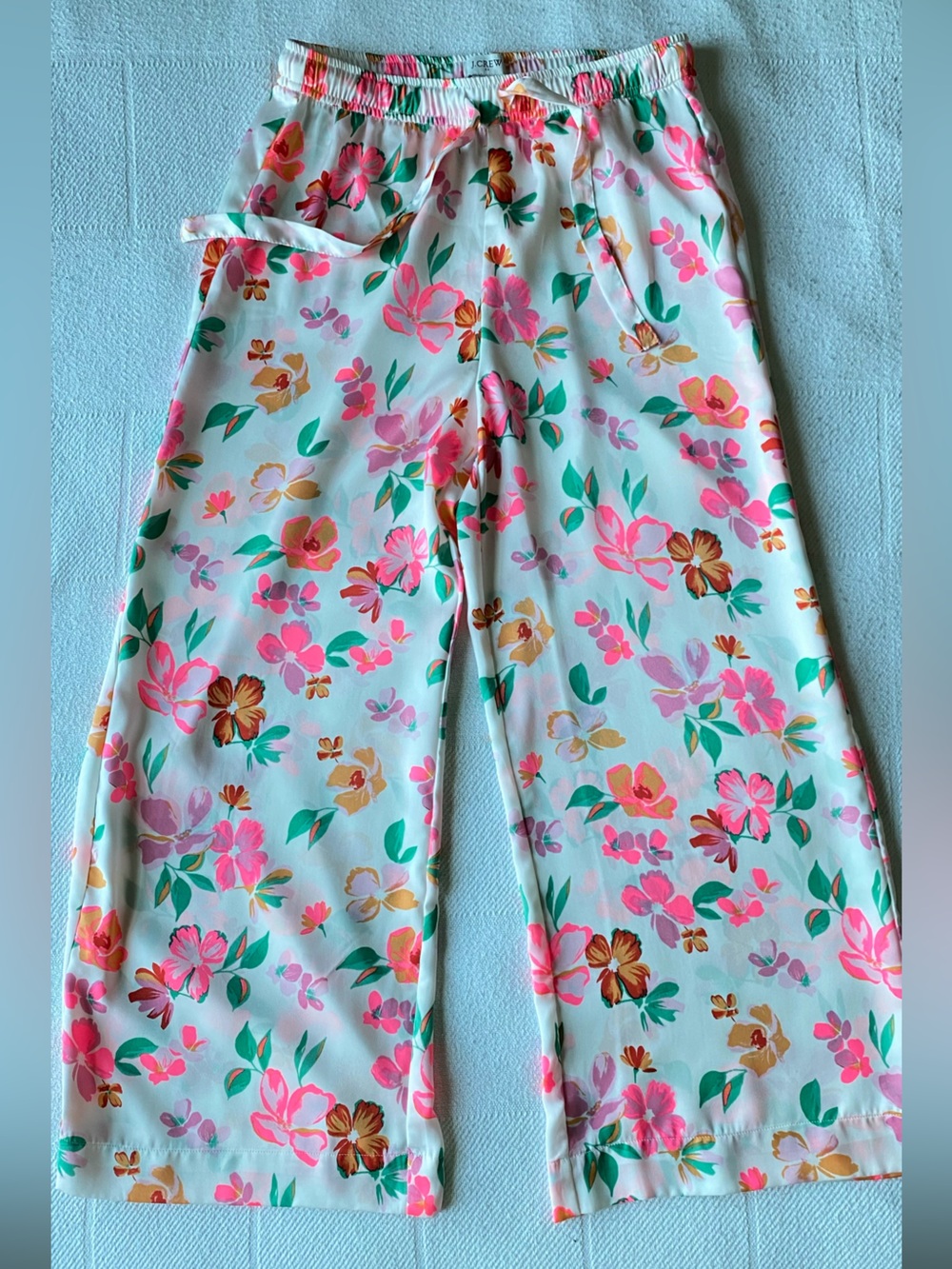 J. Crew Satin Summer Floral Pajama Lounge Pants XS Petite